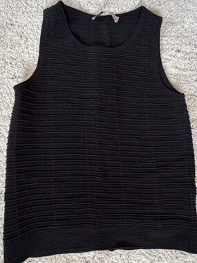 Loft Black Ribbed/Textured Sweater Tank